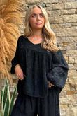 Kiti Paisley Damask Artist Smock Black